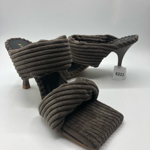 Free People Natasha Alohas Corduroy Twist Mule Slide Square Toe Coffee 37/7 - Picture 11 of 11